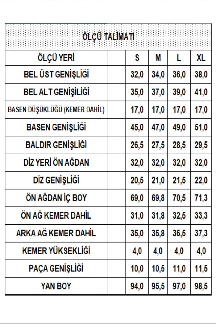 2 iplik önü çımalı paçası lastikli pantolon yeşil