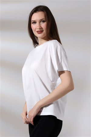 yarasa kol salaş tişört beyaz