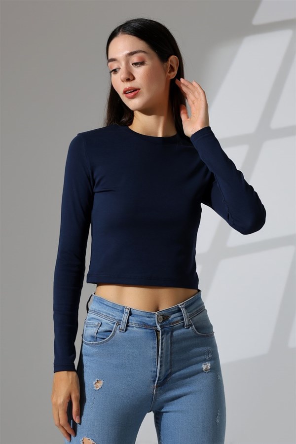 dik bisiklet yaka uzun kol penye