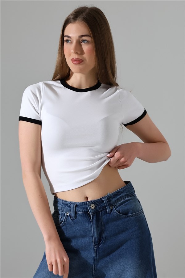 garnili bisiklet yaka tişört