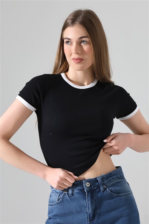 garnili bisiklet yaka tişört