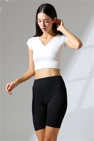 yüksek bel spor şort tayt