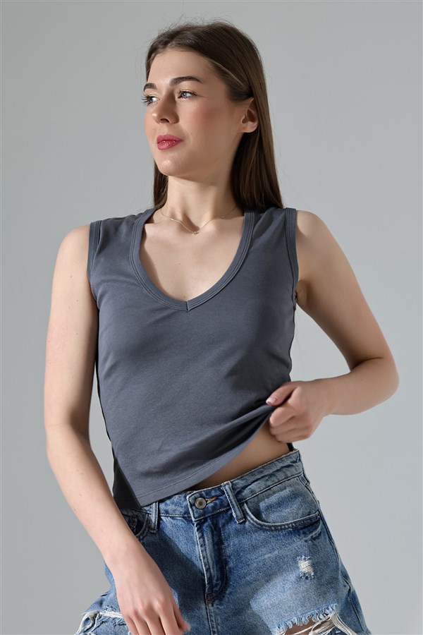 v yaka sıfır kol likrasız rib atlet