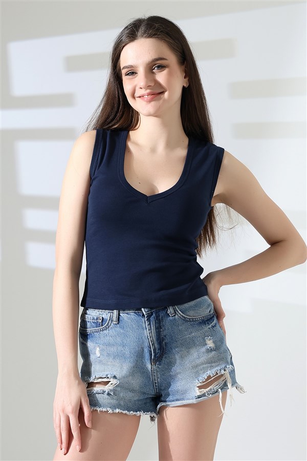 v yaka sıfır kol likrasız rib atlet